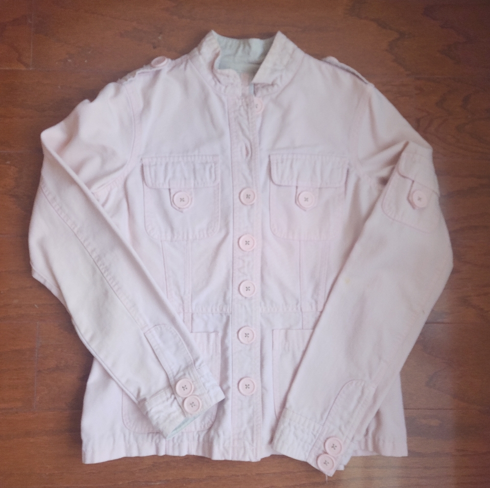 River Island Pink Cargo Jacket Lightweight Cropped